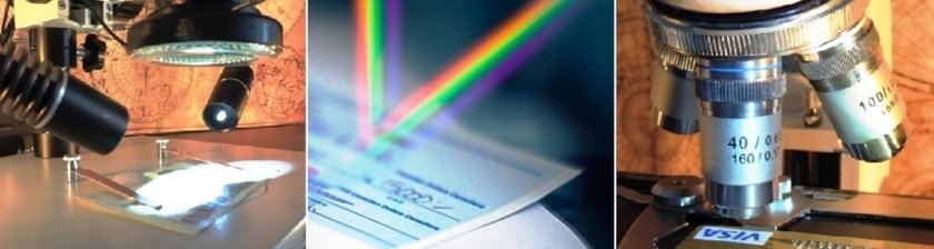 Expertise de fausse signatures par luminescence IR, UV